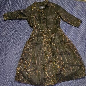 Samantha Sung Black and Gold Patterned Dress